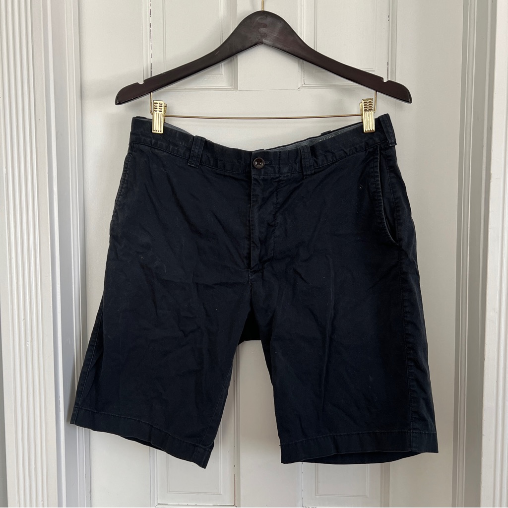 J. Crew Men's Navy Flat-Front Cotton Shorts